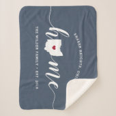 オハイオホーム州 パーソナライズされた シェルパブランケット (正面)