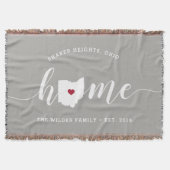 オハイオホーム州 パーソナライズされた スローブランケット (正面)