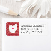 オハイオマップホーム州ラブwithオプションハート ラベル (インサイチュ)