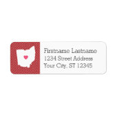 オハイオマップホーム州ラブwithオプションハート ラベル (正面)