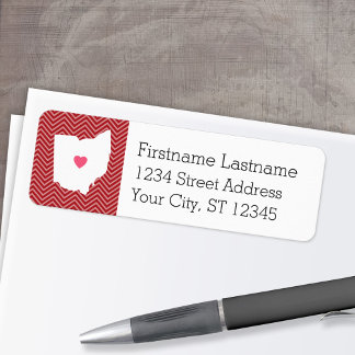 オハイオマップホーム州ラブwithオプションハート ラベル