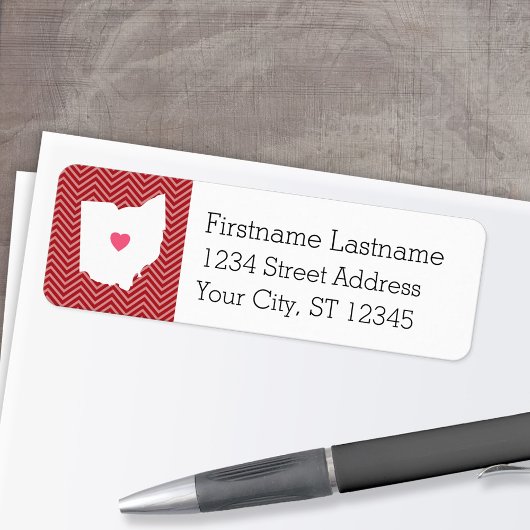 オハイオマップホーム州ラブwithオプションハート ラベル