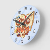 オハイオママカスタム ラウンド壁時計 (傾斜)