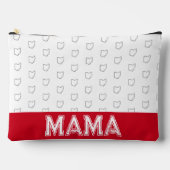 オハイオマママママザーズデイグレーとホワイト アクセサリーポーチ (正面)