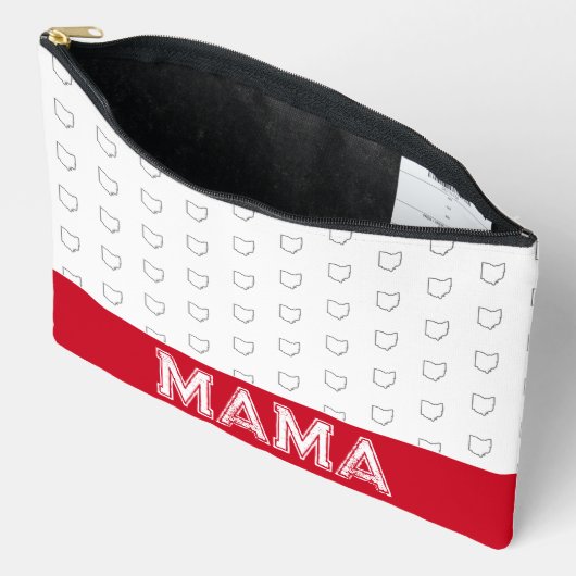 オハイオマママママザーズデイグレーとホワイト アクセサリーポーチ (見開き)