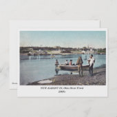 オハイオリバーフロント古いポストカードNew Albany INDIANA ポストカード (正面/裏面)