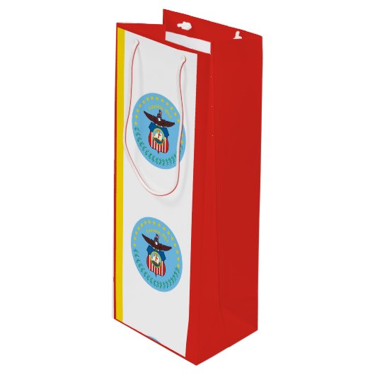 オハイオワイン州コロンバス国旗抱き枕 ワインギフトバッグ (正面アングル)