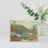 オハイオヴィンテージトラベルスノーウィー自然 ポストカード (スタンド正面)