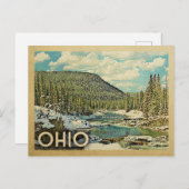 オハイオヴィンテージトラベルスノーウィー自然 ポストカード (正面/裏面)