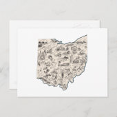 オハイオヴィンテージ写真マップアンティークバッキー州 ポストカード (正面/裏面)