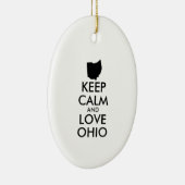 オハイオ保州のカスタマイズ可能なCALMとLOVE セラミックオーナメント (右)