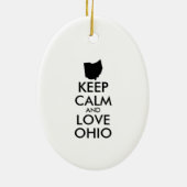 オハイオ保州のカスタマイズ可能なCALMとLOVE セラミックオーナメント (裏面)