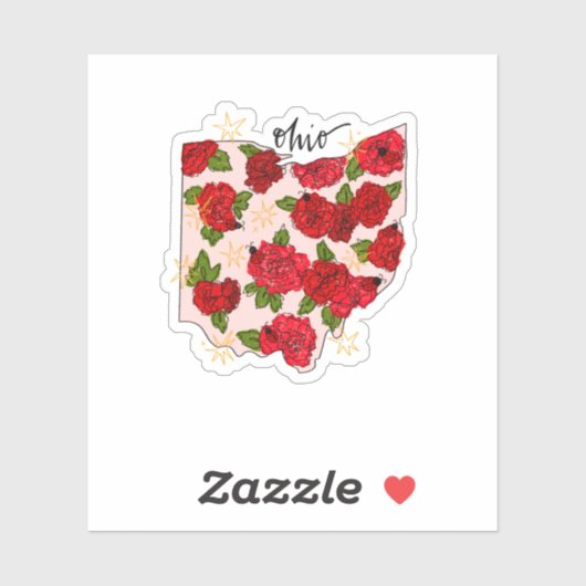オハイオ図解入りの、写真付きの州シール シール (シート)