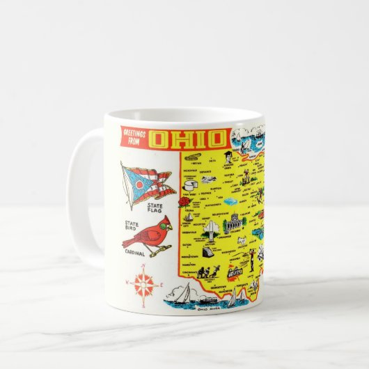 オハイオ地図マグ コーヒーマグカップ (正面左)