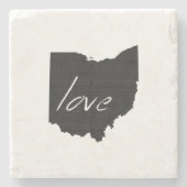 オハイオ型黒い黒板バッキーラブ ストーンコースター (正面)