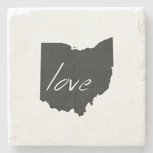 オハイオ型黒い黒板バッキーラブ ストーンコースター (正面)