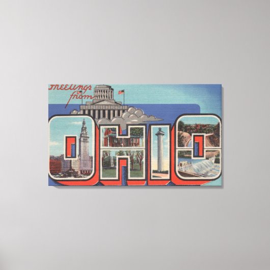 オハイオ大文字の情景オハイオ キャンバスプリント (正面)