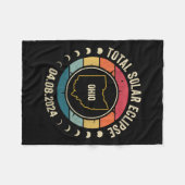 オハイオ太陽のトタルEclipse 2024アメリカのトータリティAp フリースブランケット (正面(横))