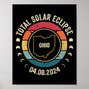 オハイオ太陽のトタルEclipse 2024アメリカのトータリティAp ポスター