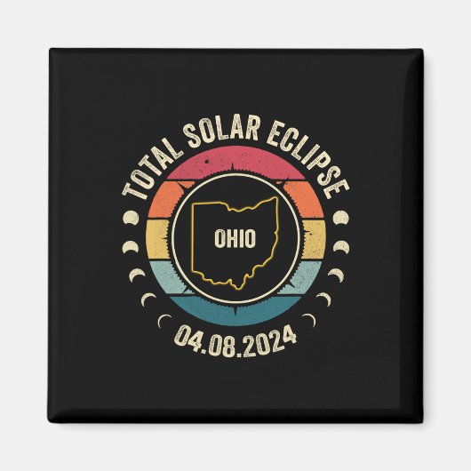 オハイオ太陽のトタルEclipse 2024アメリカのトータリティAp マグネット (正面)