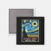 オハイオ太陽のトタルEclipse 2024星空の夜バンGog マグネット (正面/裏面)