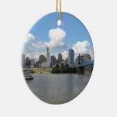 オハイオ川とのシンシナチ、オハイオ州のスカイライン セラミックオーナメント (右)