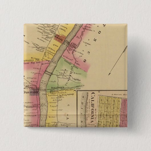 オハイオ川と谷の上部 缶バッジ (正面)