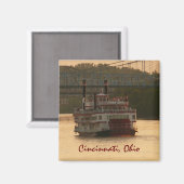 オハイオ川のリバーボート マグネット (正面/裏面)