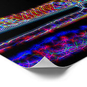 オハイオ川の橋を渡るネオン ポスター (角)