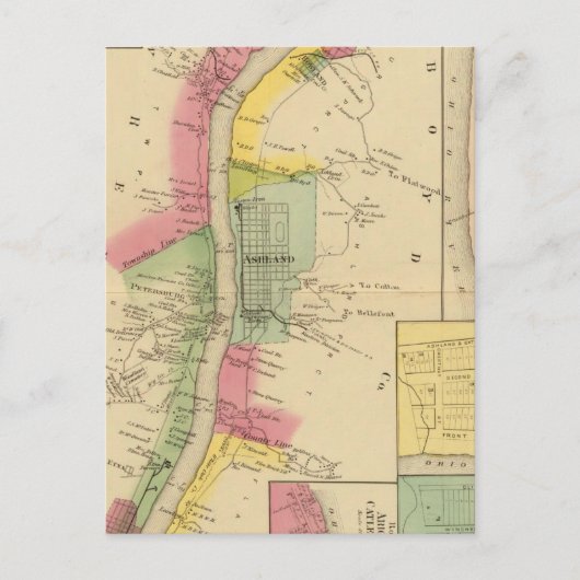 オハイオ川上流および渓谷6 ポストカード (正面)