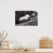 オハイオ川沿いのヴィンテージ蒸気列車 ポスター (キッチン)