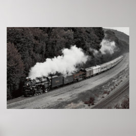 オハイオ川沿いのヴィンテージ蒸気列車 ポスター