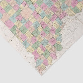 オハイオ州およびインディアナの地図 薄葉紙 (詳細)