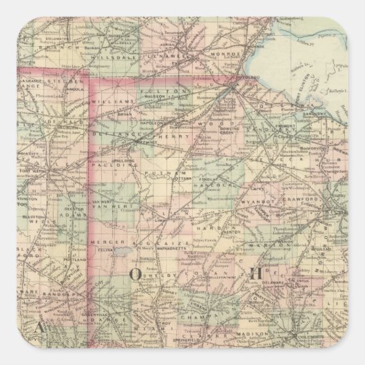 オハイオ州とインディアナ州 スクエアシール (正面)