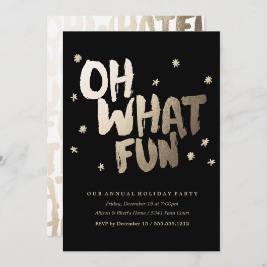 オハイオ州どんなおもしろいの黒の休日のパーティの招待状 招待状 (正面/裏面)