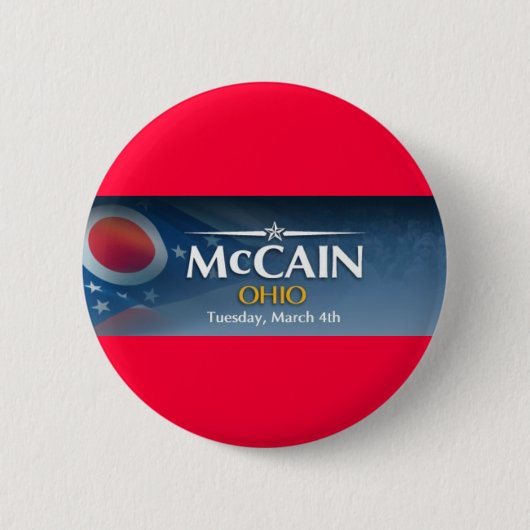 オハイオ州のためのMcCain 缶バッジ (正面)