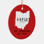 オハイオ州のカスタムな町のジッパーのクリスマスのオーナメント セラミックオーナメント (右)