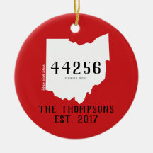 オハイオ州のカスタムな町のジッパーのクリスマスのオーナメント