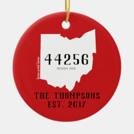 オハイオ州のカスタムな町のジッパーのクリスマスのオーナメント セラミックオーナメント