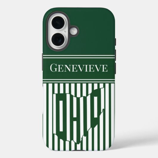 オハイオ州のグリーンストライプ Case-Mate iPhoneケース (裏面)