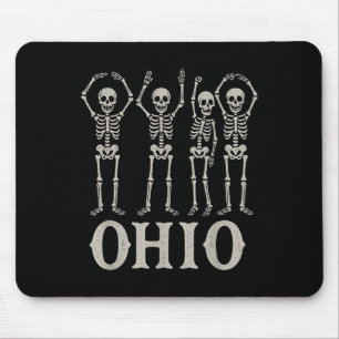 オハイオ州のスケルトン Funny O-h-i-o State Skeleton オハイオ ハロウィ マウスパッド