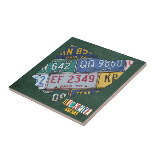 オハイオ州のナンバープレートの地図のセラミックタイルV2 タイル (側面)