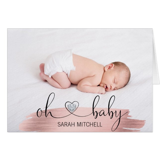 オハイオ州のベビーシャワーのばら色の金ゴールド|の写真ありがとう + 文字 (正面横)