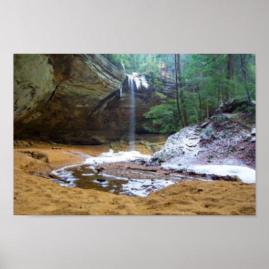 オハイオ州の冬のアッシュ・ケーブ ポスター (正面)