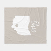 オハイオ州の地図ラブホーム フリースブランケット (正面(横))
