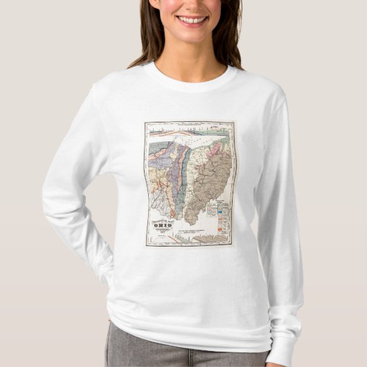オハイオ州の地質地図 Tシャツ (正面)