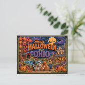 オハイオ州の子供たちからハッピーハロウィン ポストカード (スタンド正面)