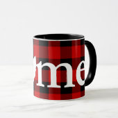 オハイオ州の家のハートの赤いバッファローの点検パターン マグカップ (正面右)