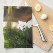 オハイオ州の屋根付橋および流れ キッチンタオル (四つ折り)