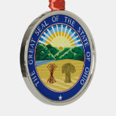 オハイオ州の州のシールアメリカ共和国の記号の旗 メタルオーナメント (右)